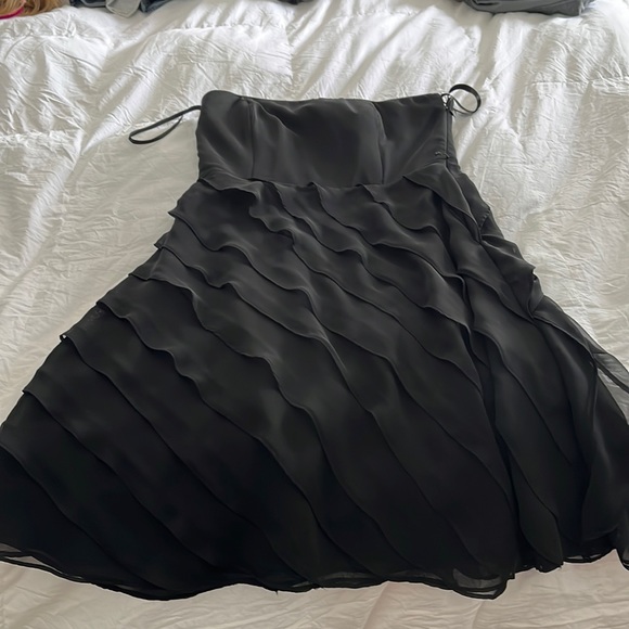 drop waist maxi dress Star Avenue Strapless Navy Color:Rose Red Maxi Black Tulle Dress collection-auto_dresses-skirts